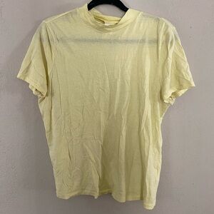 Yellow mock neck T-shirt